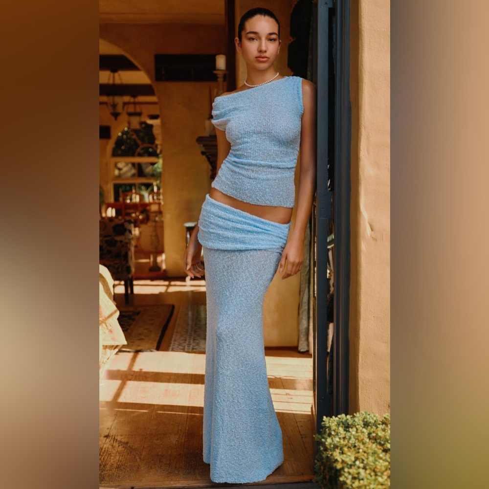 Elegant Blue Two-Piece Set